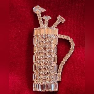 Golf Club/Bag Vintage Style Crystal-like Broach Led free. Stunningly Brilliant!